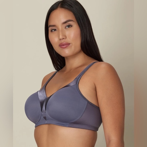 Playtex 18 Hour Silky Soft Smoothing Wireless Bra 38B Gray New Open Package - Picture 4 of 8